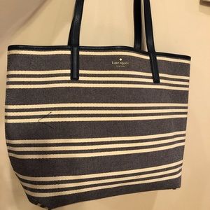 Kate spade reversible fabric leather tote